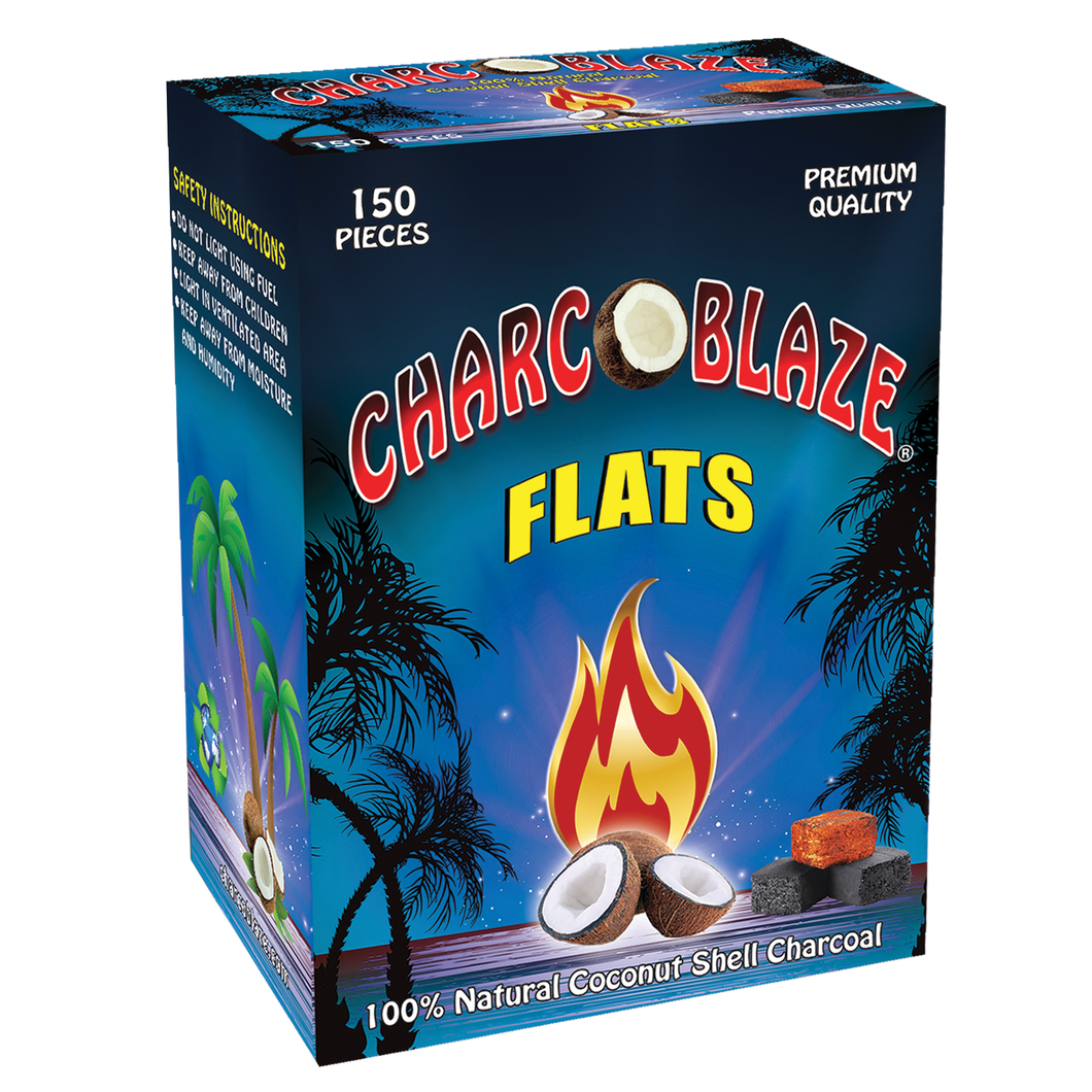 Charcoblaze Coconut Charcoal Flats - 150 pcs (1.5 kg)